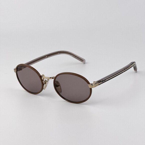 Prada PRB56S Oval Sunglasses – Pecan Frame Purple Brown Lenses | Model 24E20I main image 12